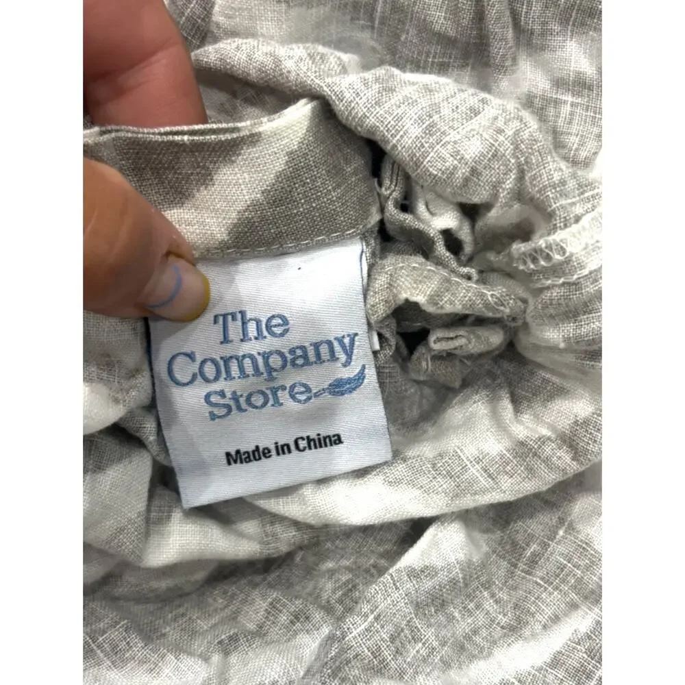 The Company Store Zebra 100% Linen Full Size Duvet Cover Gray White